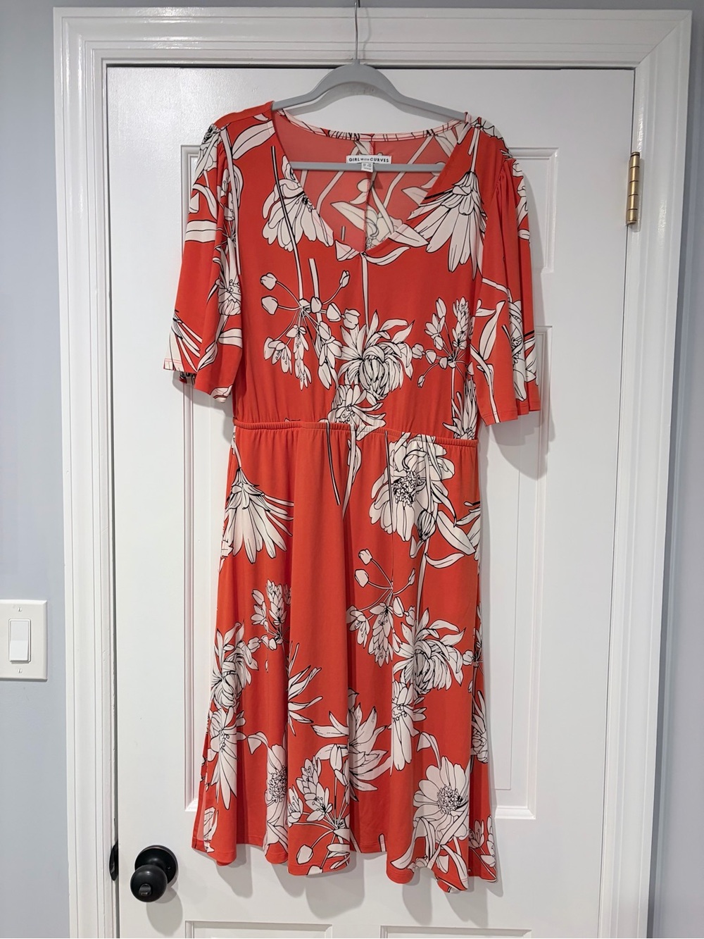 Girl With Curves Coral Floral Fit & Flare Dress Size Medium